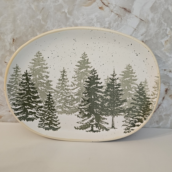 Eli + Ana Other - *Eli + Ana Evergreen Forest 12" Ceramic Platter